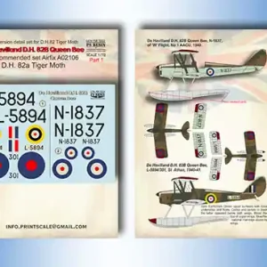 Nouvelle Collection Print Scale PSR72002 DH 82b Queen Bee Part 1 The kit contains resin 3D and photo-etched parts, decal