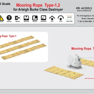 Usine Directe HS MODELS U200079S Mooring Rope Type 2 for Arleigh Burke Class Destroyers (2 pcs)
