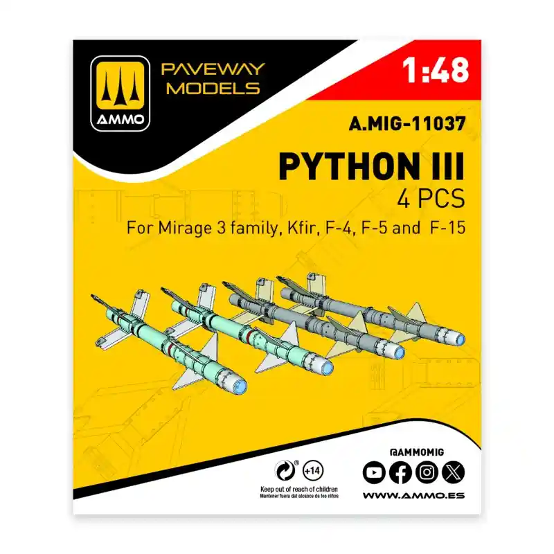 Authentique AMMO of Mig Jimenez 11037 Python III (4 pcs / 3D-Printed)
