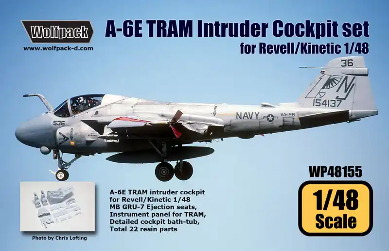 Wolfpack Design WP48155 Grumman A-6 E TRAM Intruder - Cockpit Set (for Revell / Kinetic Kits) Remise