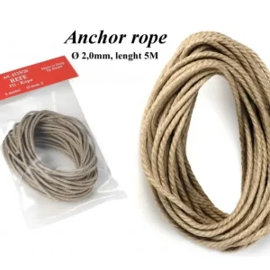 HiSModel R-N200-5 Natural Anchor Rope - th. 2,0 mm (Lenght 5 m) Satisfait Ou Remboursé