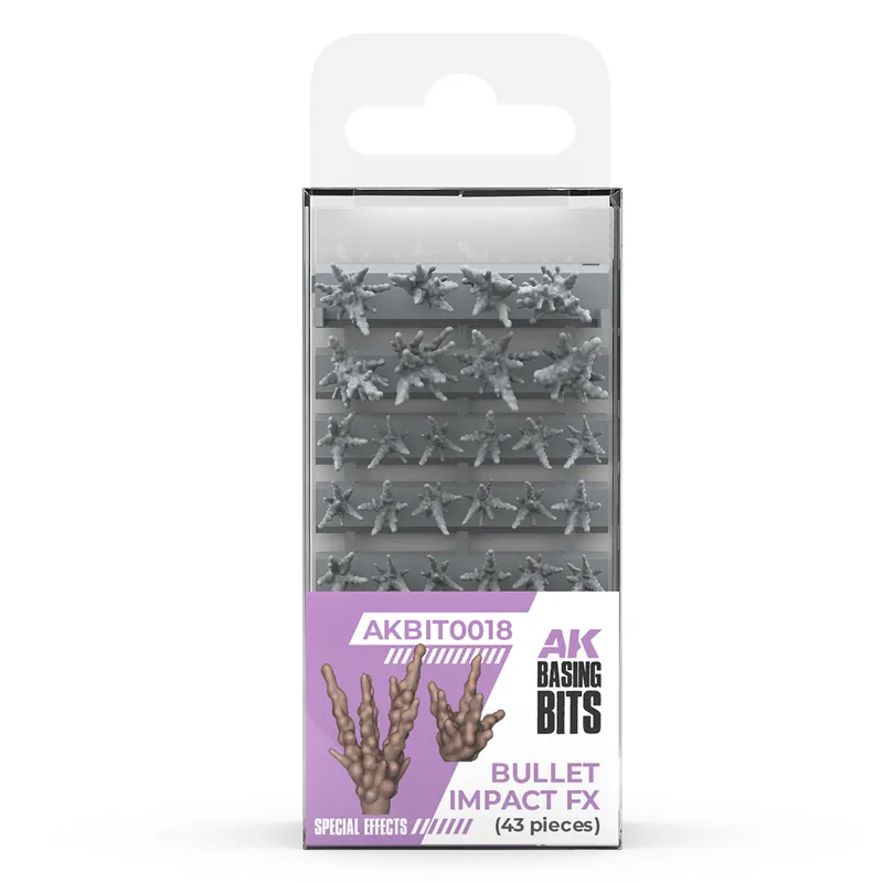 AK-Interactive AKBIT0018 Bullet Impact FX - Basing Bits (3D-Printed / 43 pcs) Prix Cassé