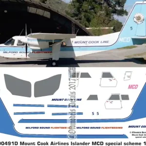 Nouvel Arrivage Old models Decals 0491D BN-2 Islander - Mount Cook MCD Special Scheme