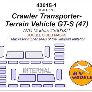 KV Models 43015-1 GT-S Crawler Transporter 1954 - Mask Set Double-sided (for AVD Models 3003 Kit) Expédition Rapide
