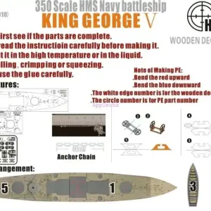 Flyhawk W35015 WWII Battleship HMS King George V (for Tamiya 78010) Promotion Saisonnière
