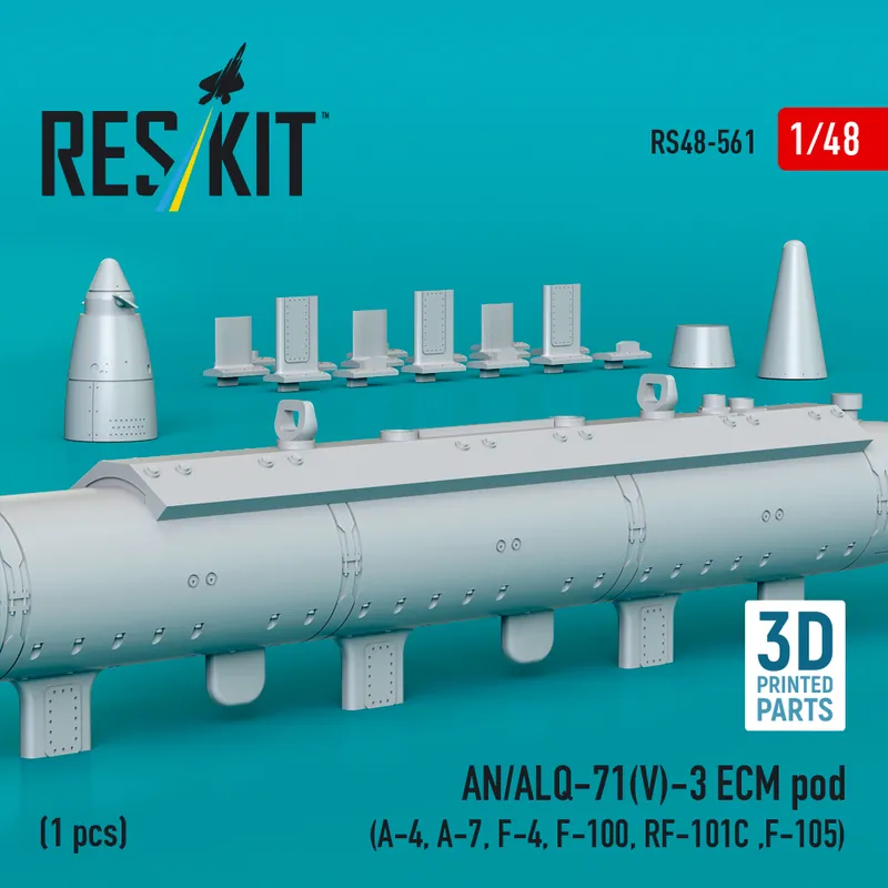 RES/KIT 48-0561 AN/ALQ-71(V)-3 ECM Pod (A-4, A-7, F-4, F-100, RF-101C, F-105) (1pc) (3D Printed) Prix Bas