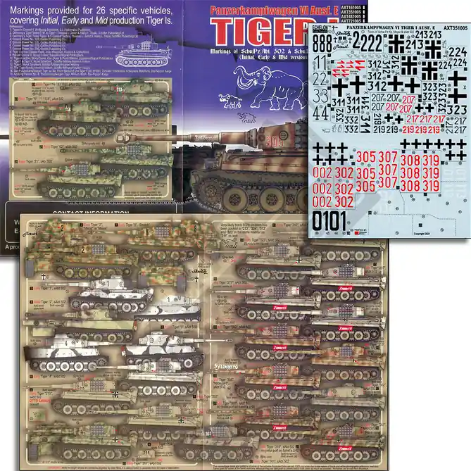 Echelon Fine Details AXT351005 Schwere PzAbt 502 and Schw.Pz.Kp. Meyer Tiger Is Solde