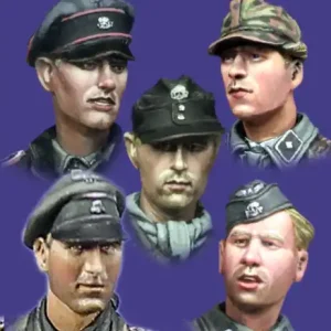 Jusqu'à Épuisement Des Stocks Alpine Miniatures H005 WSS Panzer Crew Heads Set 1