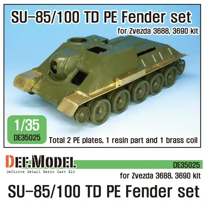Bon Marché DEF Model DE35025 SU-85/100 PE fender set (for Zvezda New 1/35 kit)