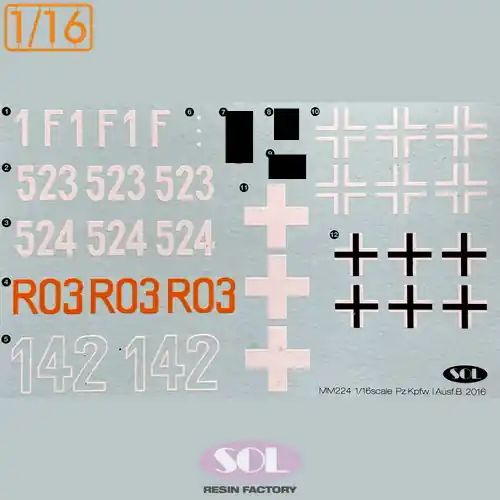 Super Prix SOLMODEL MM948 Pz.Kpfw.I Ausf.B - Decal Set