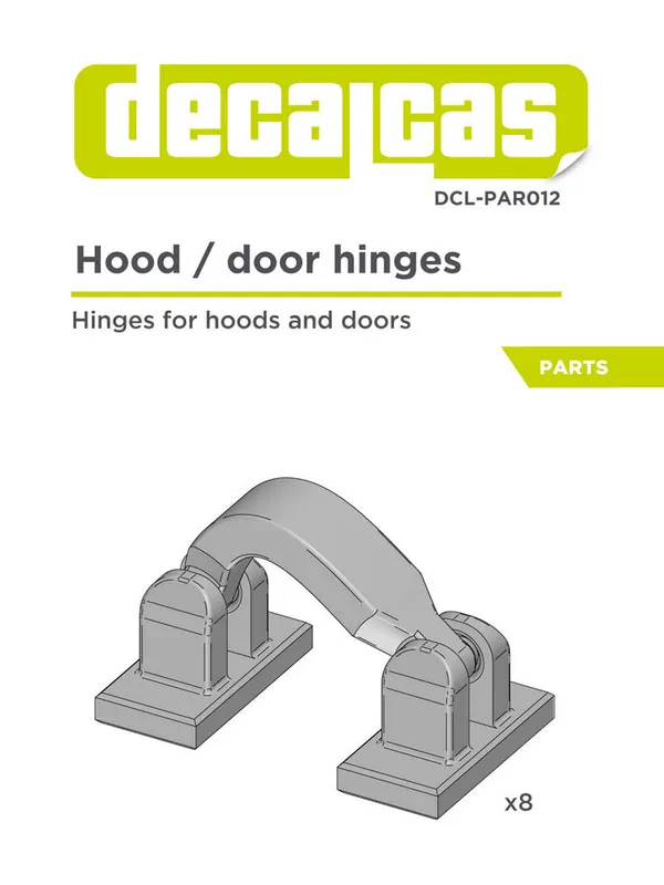 Decalcas PAR012 Hood / Door Hinges - Type 1 (8 pcs) Jusqu'à Épuisement Des Stocks