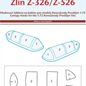 Peewit 72214 Canopy mask for Zlin Z-326 / Z-526 Kovozávody Prostějov Offre Limitée