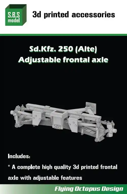 Remise SBS Model 3D039 Sd.Kfz.250 (Alte) Adjustable Frontal Axle For Takom Kit