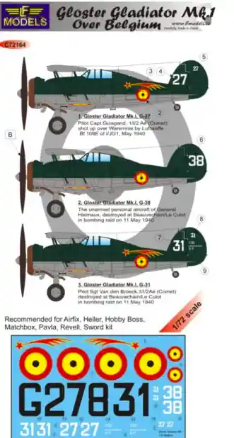 LF Models C72218 Gloster Gladiator Mk.I over Belgium Promotion Saisonnière