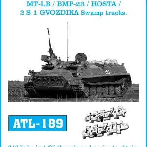 FriulModel 189 Tracks for SA-13 Gopher / 9 K 35 Strela-10 / MT-LB / BMP-23 / Hosta / 2 S 1 Gvozdika Swamp tracks Commander Vite