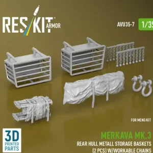 RES/KIT AVU35-0007 Merkava Mk.3 - Rear Hull Metall Storage Baskets (2 pcs) with Workable Chains (for Meng Kits / 3D-Printed) Vente Flash