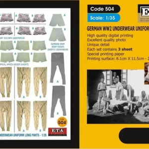 ETA DIORAMA ACCESSORIES 504 German WWII Underwear Uniform Long Pants Achat Immédiat