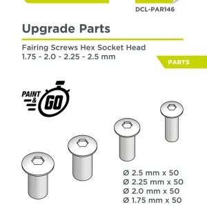 Decalcas PAR146 Fairing Screws Hex Socket Head - 1.75 / 2.0 / 2.25 and 2.5 mm (200 pcs) Vente Flash