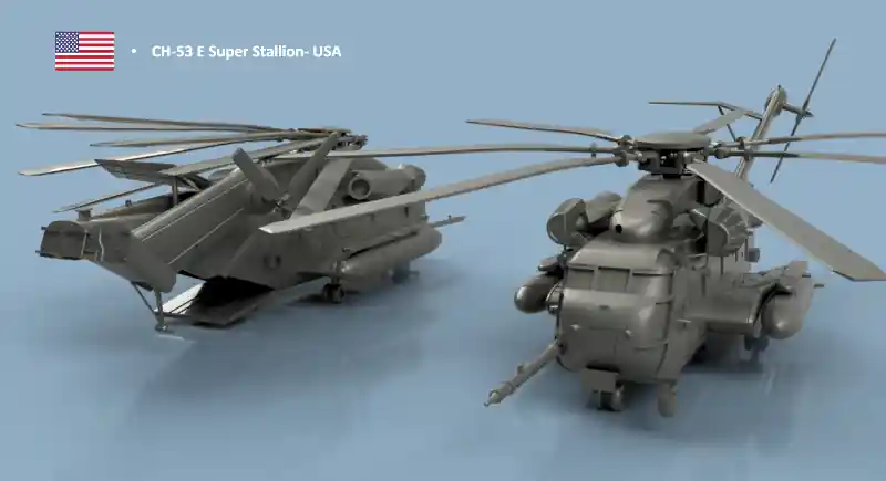 Promotion Saisonnière L‘Arsenal 2.0 3D350264DEP Sikorsky CH-53 E Super Stallion unfolded blades - 3D printed (2 helicopters)