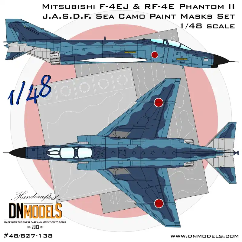 Expédition Rapide DN Models 48-827-138 Mitsubishi F-4EJ And RF-4E Phantom II J.A.S.D.F. Sea Camo Paint Masks Set
