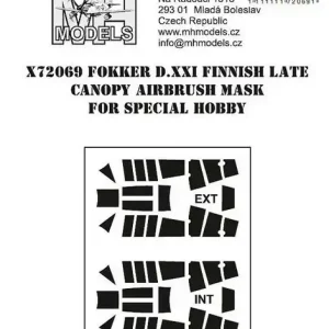 MH Models X72069 Fokker D.XXI Finnish late Promotion