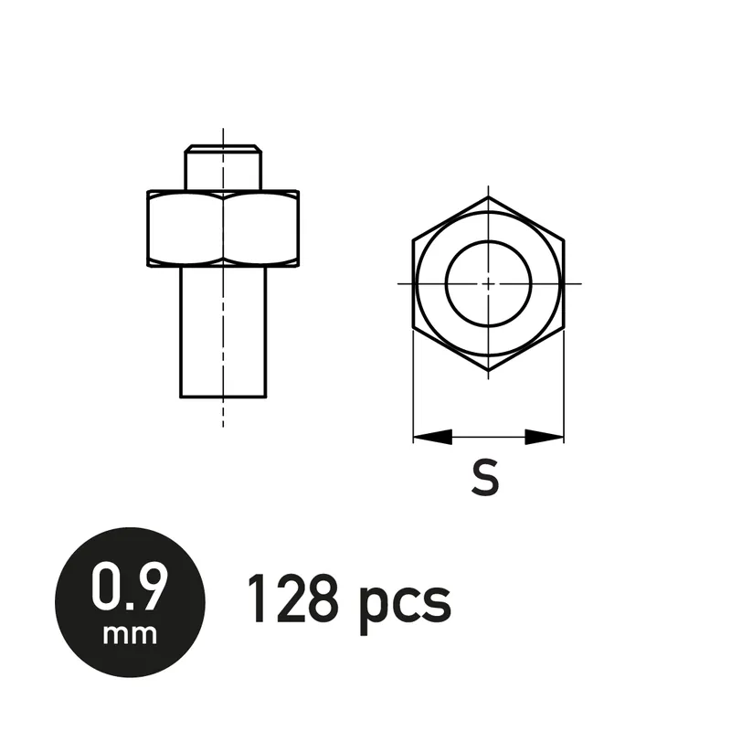 GasHans NB03007 Hexagonal Nut 0.9 mm Meilleur Choix