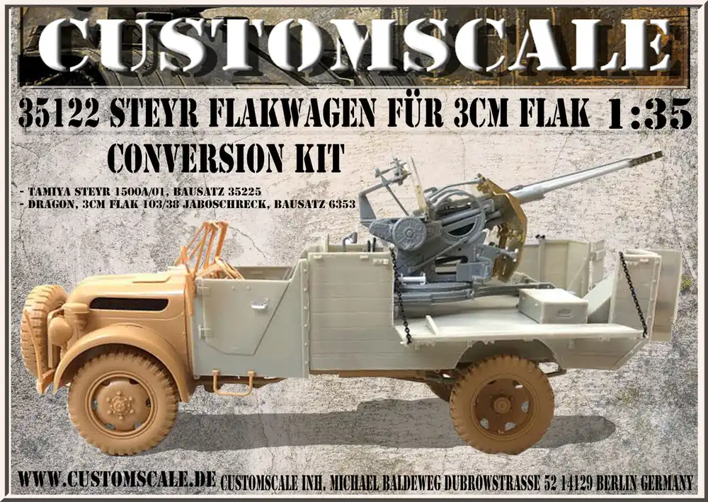 Certifié Custom scale 35122 Steyr Flakwagen for 3cm Flak Conversion kit