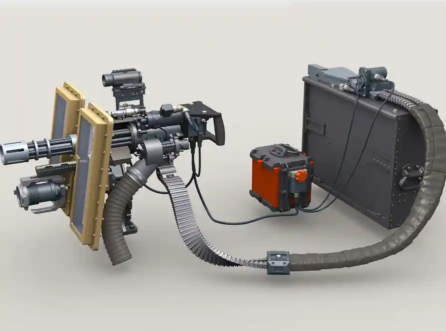Legend LF3D070 M134D Minigun on Transparent Shield (short) Mount w/4,000rd Ammo Box (Ground/Naval Deck Applications) Dernier Modèle
