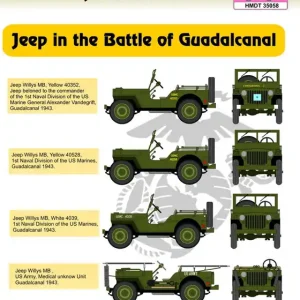 Retour Gratuit H-Model Decals T35058 Willys Jeep MB / US Ford GPW - Battle of Guadalcanal (1942/1943)