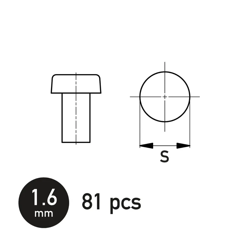 Prix Bas GasHans NB13011 Flat Rivet 1.6mm