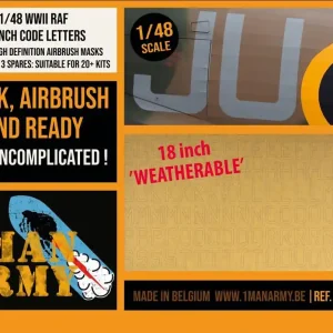 1 Man Army 48GEN500 RAF Code Letters - 18 Inch Generic Set Réduction