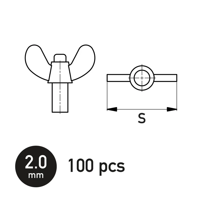 GasHans NB18003 Butterfly Wing Nut 2.0 mm Offre Exclusive