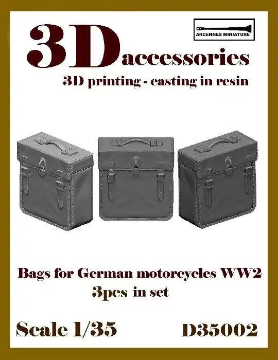 Quantité Limitée Ardennes Miniature D35002 Bags For German WWII Motorcycles (3 pcs)