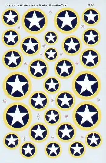 Microscale 480976 US National Insignia - Operation Torch with yellow outline Achat Immédiat