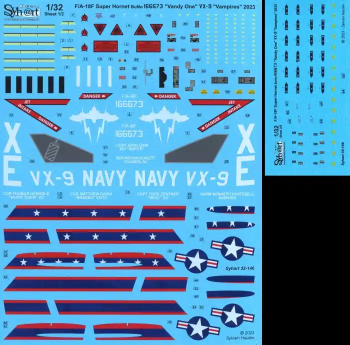 Soldes Syhart Decal 32-146 F/A-18F Super Hornet 166673 ‘Vandy One‘ VX-9 - US Navy 2023