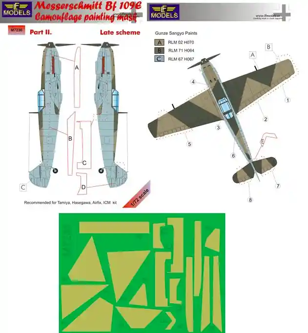 Prix Réduit LF Models M7236 Messerschmitt Bf 109E Late scheme part II.