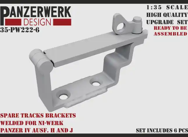 Panzerwerk Design 35-PW222-6 Spare Tracks Brackets Welded For Ni-Werk Panzer IV Ausf. H And J Vente Flash