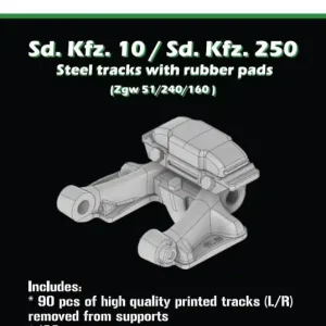 SBS Model 3D035 Sd.Kfz. 10 / Sd.Kfz. 250 Steel Tracks With Rubber Pads (Zgw 51/240/160) (Dragon) Satisfait Ou Remboursé