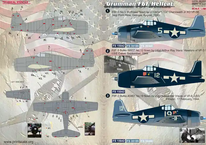 Print Scale 48-071 Grumman F6F Hellcat Prix Choc