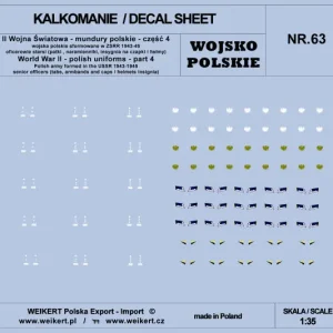 Weikert Decals DEC263 Mundury polskie - patki, naramienniki, insygnia na czapki i hełmy - cześć 4 - vol.63 Seulement Aujourd'hui