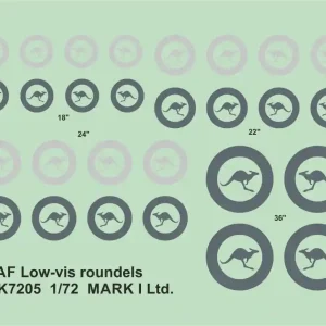 Commander Maintenant Mark I Decals DMK7205 RAAF Low-Vis Roundels (2 sheets)