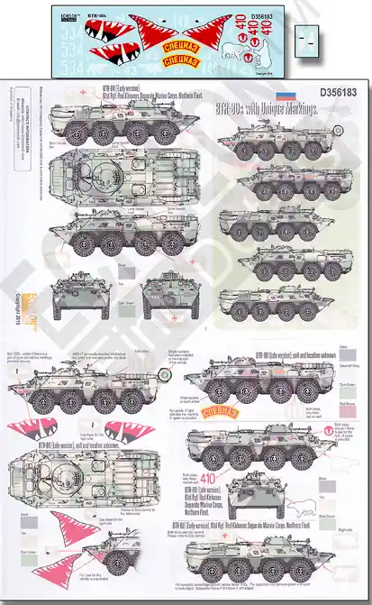 Echelon Fine Details D356183 BTR-80s with Unique Markings Super Prix