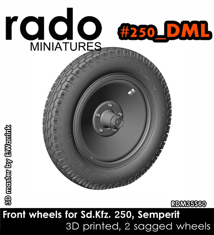 Rado Miniatures 35S60 Front wheels for Sd.Kfz. 250, Semperit (for Dragon kits) Bon Marché