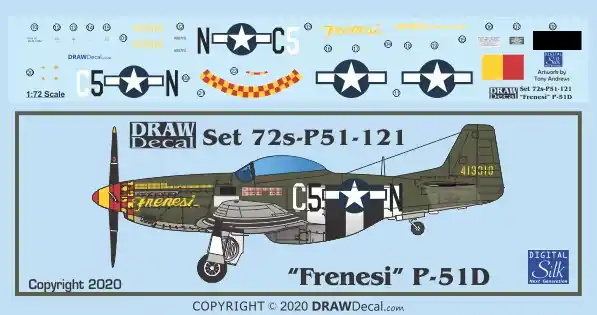 Solde Draw Decal 72-P51-121 North American P-51 D - "Frenesi" Gathering of Mustangs Legends 1999
