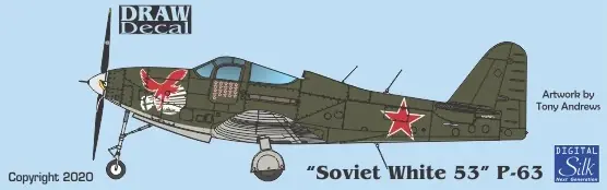 Vente Directe Draw Decal 48-P63-03 Bell P-63 - Soviet "White 53" (N62822)