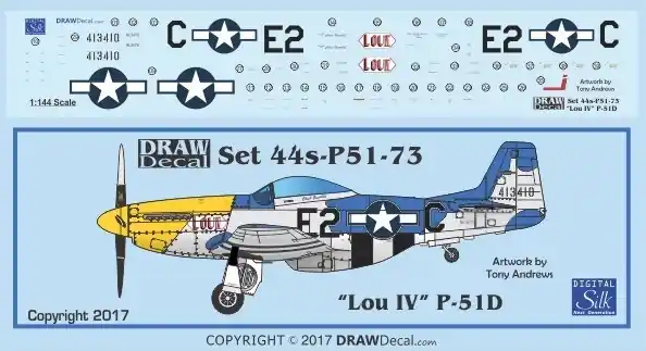 Draw Decal 44-P51-73 North American P-51 D - "Lou IV" Gathering of Mustangs and Legends 1999 Meilleure Vente