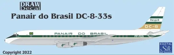 Marque Draw Decal 20-DC8-23 Douglas DC-8-33 - Panair do Brasil