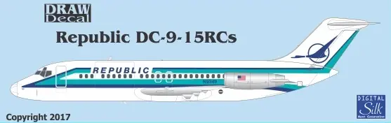 Bon Plan Draw Decal 20-DC9-47A McDonnell Douglas DC-9-15RC - Republic Airlines