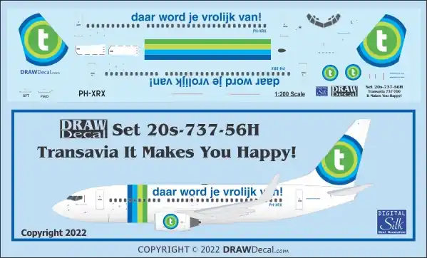 Draw Decal 20-737-56H Boeing 737-700 - Transavia "It Makes You Happy" Acheter En Ligne