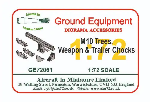 Aircraft In Miniature Ltd GE72061 M10 Trees, Weapons & Wheels Chock Accessory Set Jusqu'à Épuisement Des Stocks